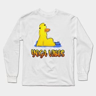 Yoga Vibes Duck Funny Yoga Long Sleeve T-Shirt